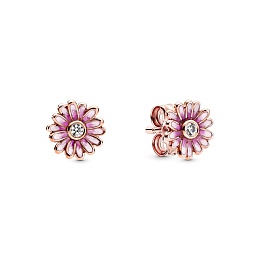 Daisy Pandora Rose stud earrings with clearcubic z