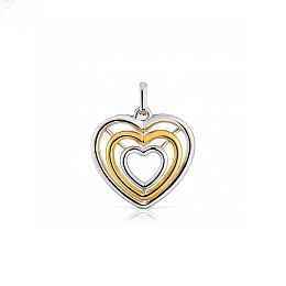 SILVER GOLD PALTED PENDANT 2 TONE 21MM
