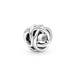Sterling silver charm with clear cubic zirconia/Шарм с чистым кубическим цирконием